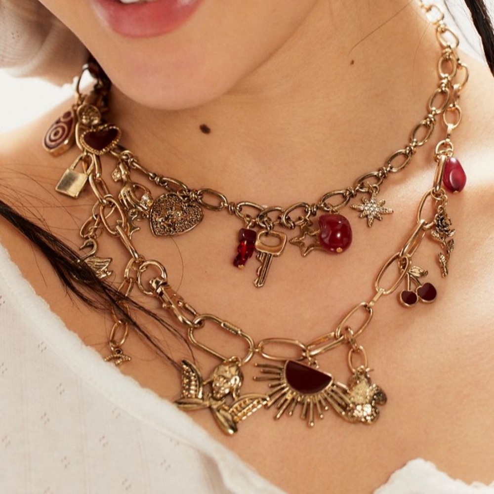 NWT Free People Maxamillion Charm Necklace Love Shop